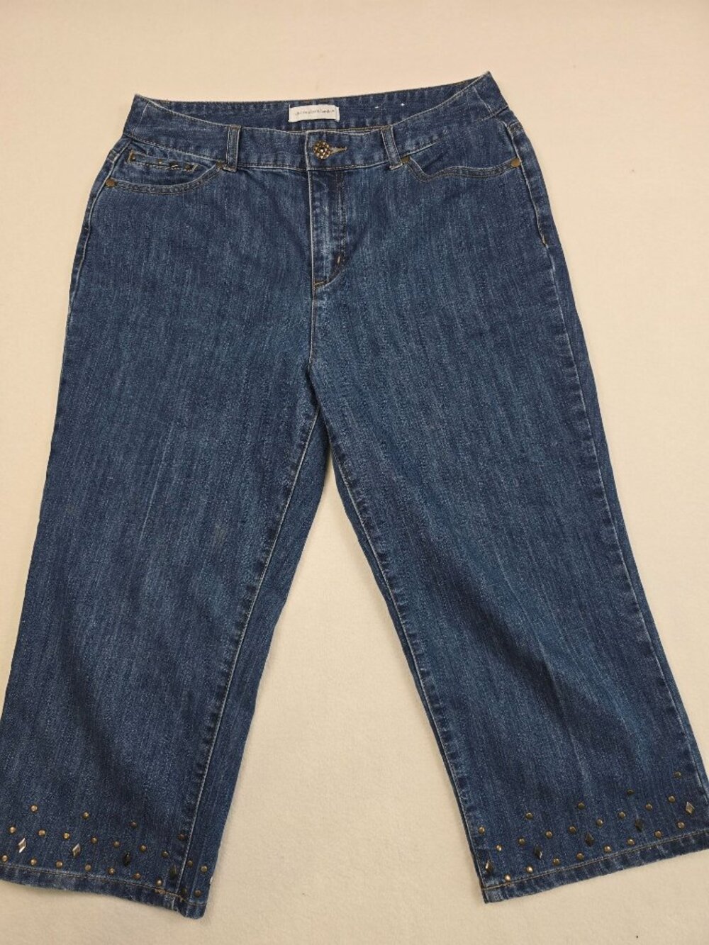 Christopher & Banks Womens Studded Hem Denim Capris Size 10